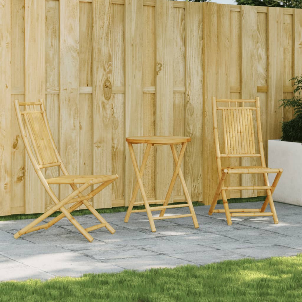 vidaXL 3-tlg. Bistro-Set Bambus