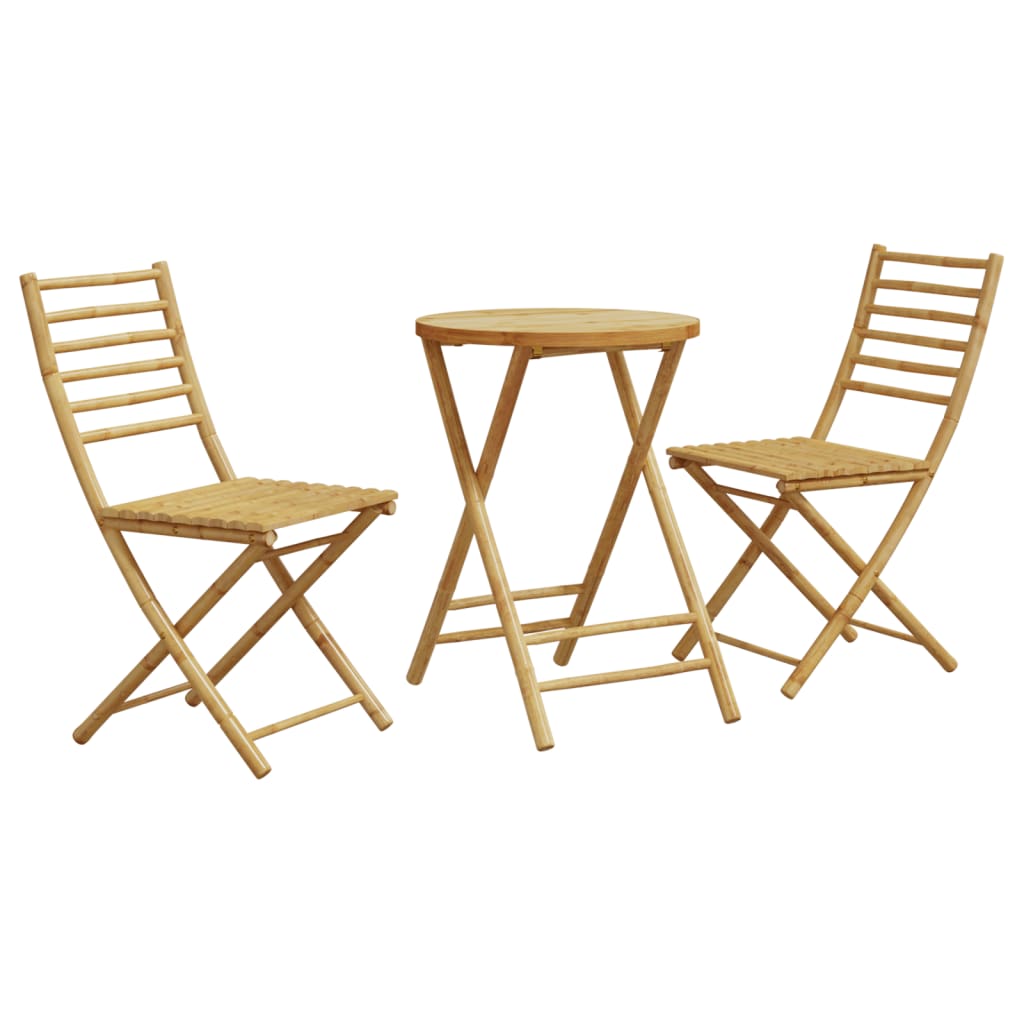 vidaXL Set mobilier bistro, 3 piese, bambus