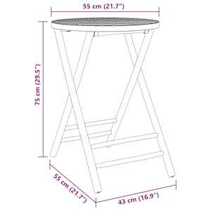 3dílný bistro set bambus - obrázek 11