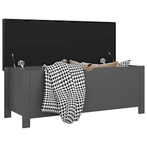 Úložný box s polštářem šedý 105 x 40 x 45 cm - obrázek 3