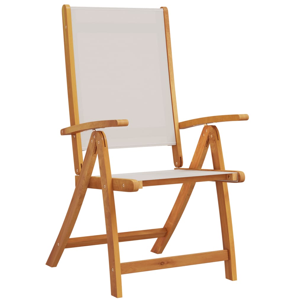 vidaXL Tuinstoelen inklapbaar 4 st massief acaciahout en textileen afbeelding