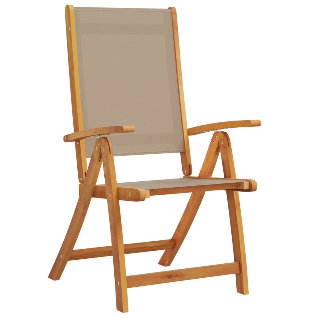 vidaXL Tuinstoelen inklapbaar 4 st massief acaciahout en textileen afbeelding