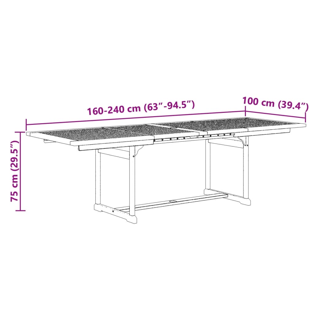 imagem de vidaXL 9 pcs conjunto de jantar para jardim acácia maciça e textilene11