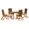 vidaXL 5-osaline aia s&ouml;&ouml;gim&ouml;&ouml;bli komplekt, akaatsiapuit ja tekstileen