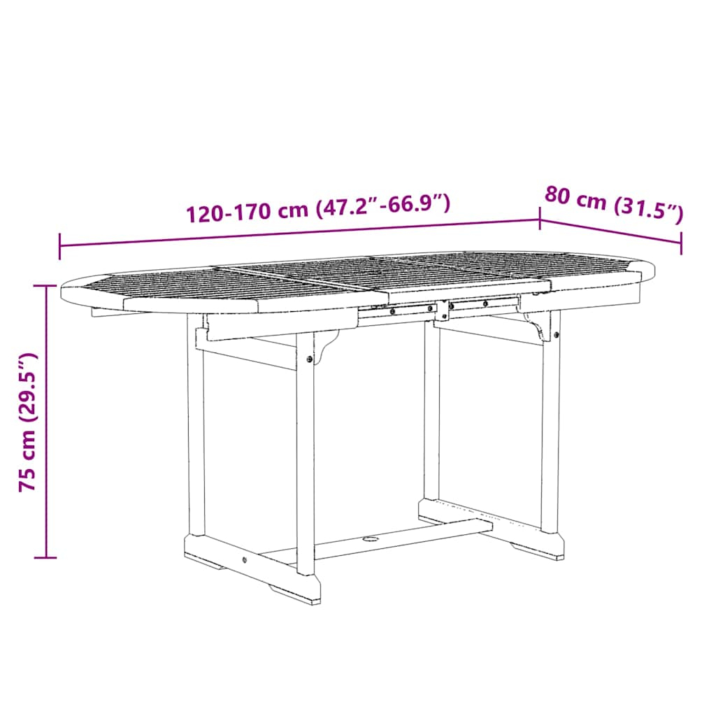 5-delige Tuinset massief acaciahout en textileen image 13