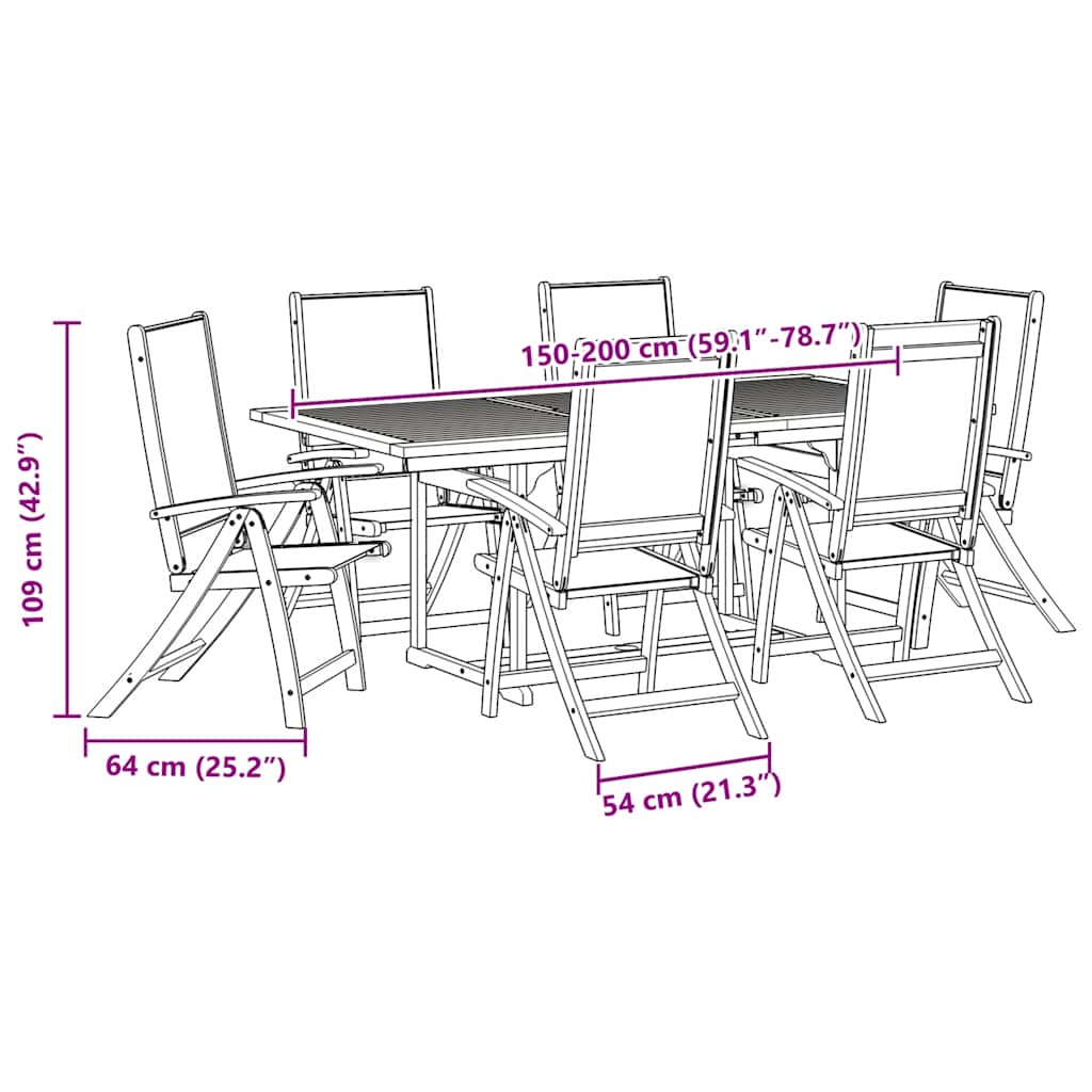 7-delige Tuinset massief acaciahout en textileen image 13