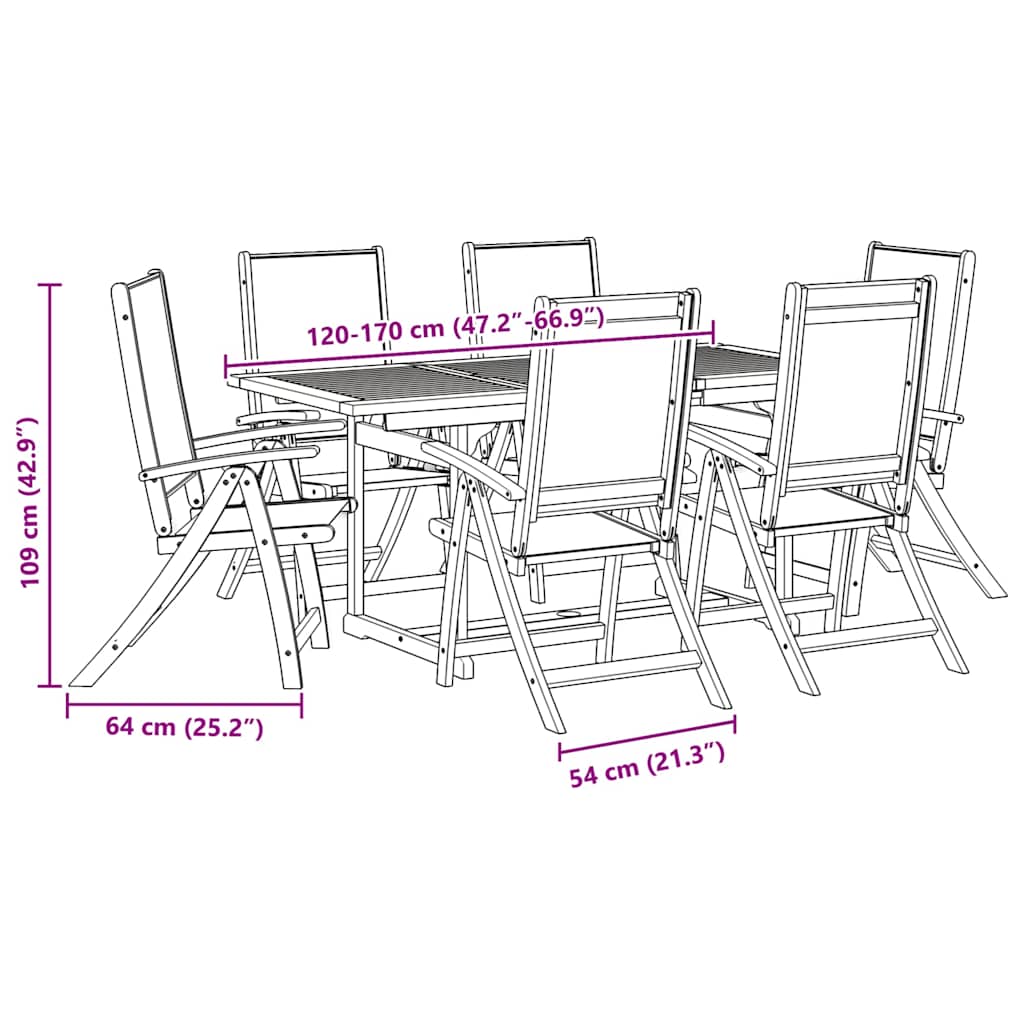 7-delige Tuinset massief acaciahout en textileen image 13