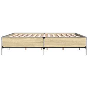 Rám postele dub sonoma 200 x 200 cm kompozitní dřevo a kov - obrázek 5