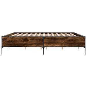 Rám postele kouřový dub 200 x 200 cm kompozitní dřevo a kov - obrázek 5