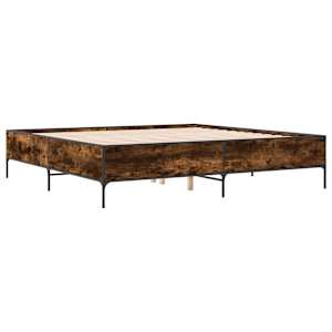 Rám postele kouřový dub 200 x 200 cm kompozitní dřevo a kov - obrázek 6