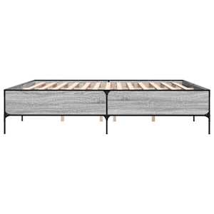 Rám postele šedý sonoma 200 x 200 cm kompozitní dřevo a kov - obrázek 5