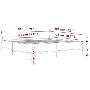 Rám postele černý 180 x 200 cm kompozitní dřevo a kov - obrázek 9