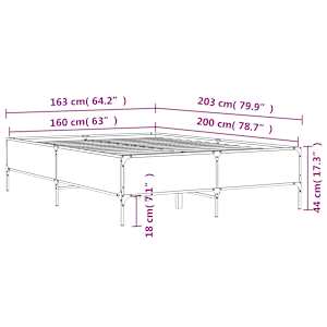 Rám postele černý 160 x 200 cm kompozitní dřevo a kov - obrázek 9