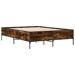 Rám postele kouřový dub 160 x 200 cm kompozitní dřevo a kov - obrázek 3