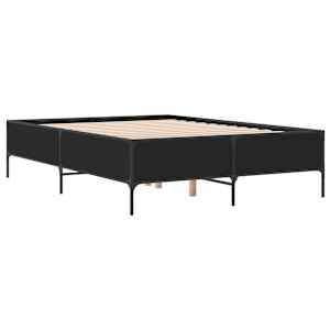 Rám postele černý 150 x 200 cm kompozitní dřevo a kov - obrázek 6