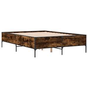 Rám postele kouřový dub 150 x 200 cm kompozitní dřevo a kov - obrázek 3