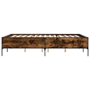 Rám postele kouřový dub 150 x 200 cm kompozitní dřevo a kov - obrázek 5