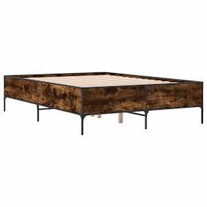 Rám postele kouřový dub 140 x 190 cm kompozitní dřevo a kov - obrázek 3