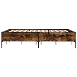 Rám postele kouřový dub 140 x 190 cm kompozitní dřevo a kov - obrázek 5