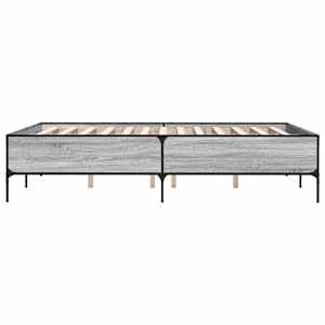 Rám postele šedý sonoma 140 x 190 cm kompozitní dřevo a kov - obrázek 5