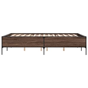 Rám postele hnědý dub 140 x 190 cm kompozitní dřevo a kov - obrázek 5