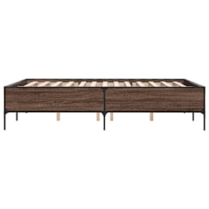 Rám postele hnědý dub 135 x 190 cm kompozitní dřevo a kov - obrázek 5