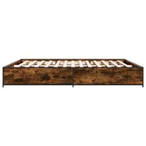 Rám postele kouřový dub 180 x 200 cm kompozitní dřevo a kov - obrázek 5