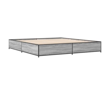 vidaXL Πλαίσιο Κρεβατιού Γκρι Sonoma 160x200 εκ. Επεξ. Ξύλο & Μέταλλο