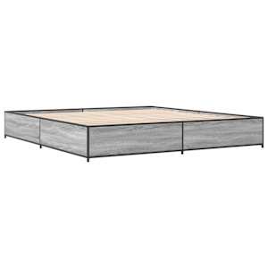 vidaXL Πλαίσιο Κρεβατιού Γκρι Sonoma 160x200 εκ. Επεξ. Ξύλο & Μέταλλο