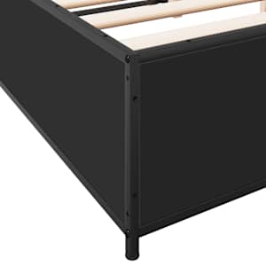 Rám postele černý 150 x 200 cm kompozitní dřevo a kov - obrázek 7