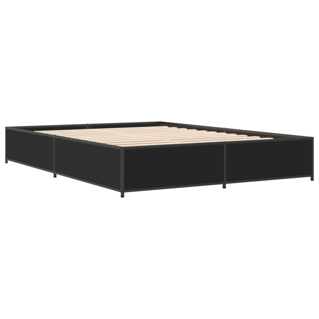 Thumbnail - vidaXL Bettgestell Schwarz 120x200 cm Holzwerkstoff und Metall