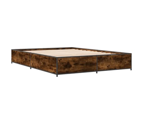 vidaXL Cadre de lit sans matelas ch&ecirc;ne fum&eacute; 120x200 cm