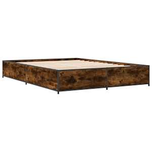 Rám postele kouřový dub 120 x 200 cm kompozitní dřevo a kov - obrázek 3
