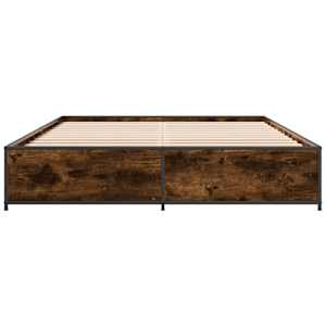 Rám postele kouřový dub 120 x 200 cm kompozitní dřevo a kov - obrázek 4