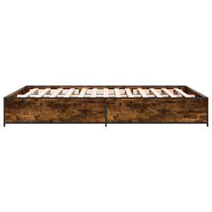 Rám postele kouřový dub 120 x 200 cm kompozitní dřevo a kov - obrázek 5
