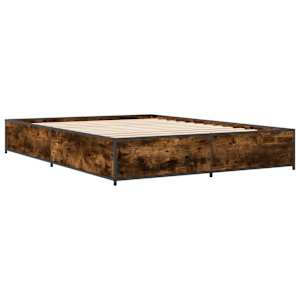 Rám postele kouřový dub 120 x 200 cm kompozitní dřevo a kov - obrázek 6