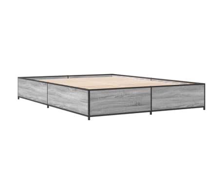 vidaXL Cadre de lit sans matelas sonoma gris 120x200 cm