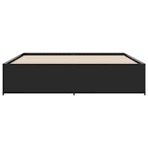Rám postele černý 200 x 200 cm kompozitní dřevo a kov - obrázek 4