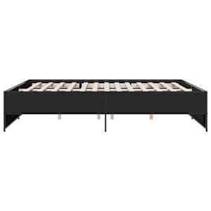 Rám postele černý 200 x 200 cm kompozitní dřevo a kov - obrázek 5