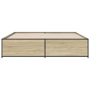 Rám postele dub sonoma 200 x 200 cm kompozitní dřevo a kov - obrázek 4