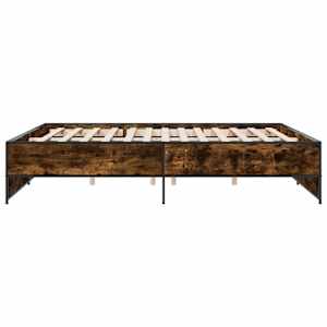 Rám postele kouřový dub 200 x 200 cm kompozitní dřevo a kov - obrázek 5