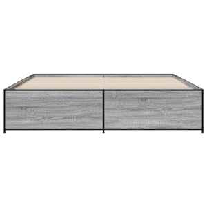Rám postele šedý sonoma 200 x 200 cm kompozitní dřevo a kov - obrázek 4