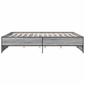 Rám postele šedý sonoma 200 x 200 cm kompozitní dřevo a kov - obrázek 5