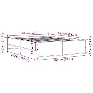 Rám postele černý 160 x 200 cm kompozitní dřevo a kov - obrázek 9