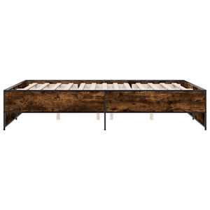 Rám postele kouřový dub 160 x 200 cm kompozitní dřevo a kov - obrázek 5