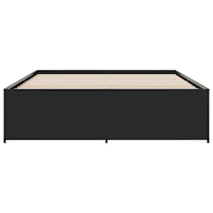 Rám postele černý 150 x 200 cm kompozitní dřevo a kov - obrázek 4