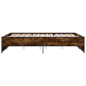 Rám postele kouřový dub 150 x 200 cm kompozitní dřevo a kov - obrázek 5