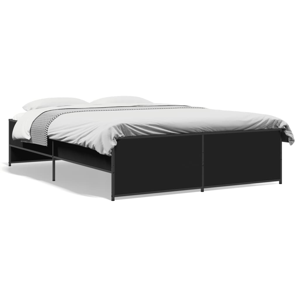 E-shop vidaXL Posteľný rám čierny 120x200 cm kompozitné drevo a kov