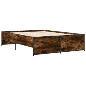 Rám postele kouřový dub 140 x 190 cm kompozitní dřevo a kov - obrázek 3