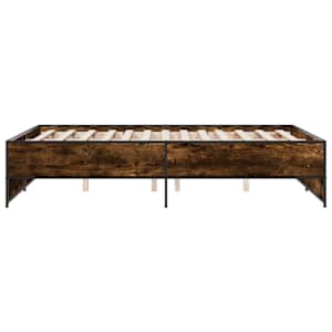 Rám postele kouřový dub 140 x 190 cm kompozitní dřevo a kov - obrázek 5